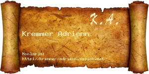 Kremmer Adrienn névjegykártya